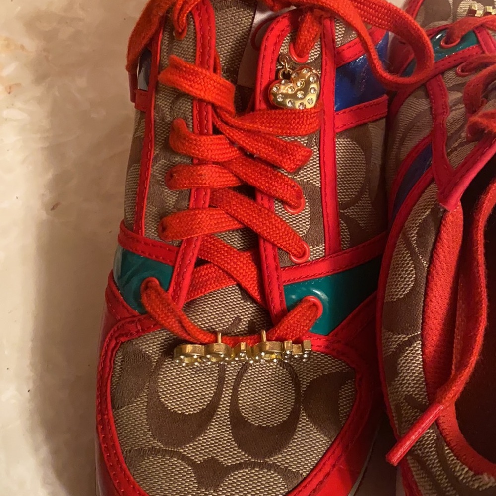 COACH 
RARE Oriana Sneaker/Tennis Shoes with Rhinestones and Charms. - Picture 4 of 6